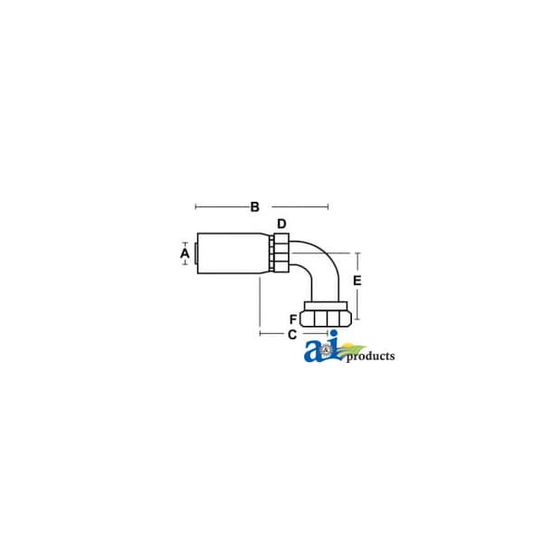 HC-FSX90 Female SAE 45 - Swivel - 90 Degree Elbow 4 x5 x2